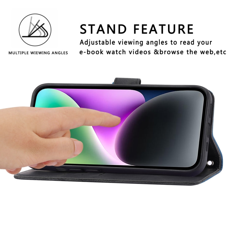 Para iPhone 15 Funda de Cuero con Línea En Relieve y Cordón (Negro) - MOVILSTORE
