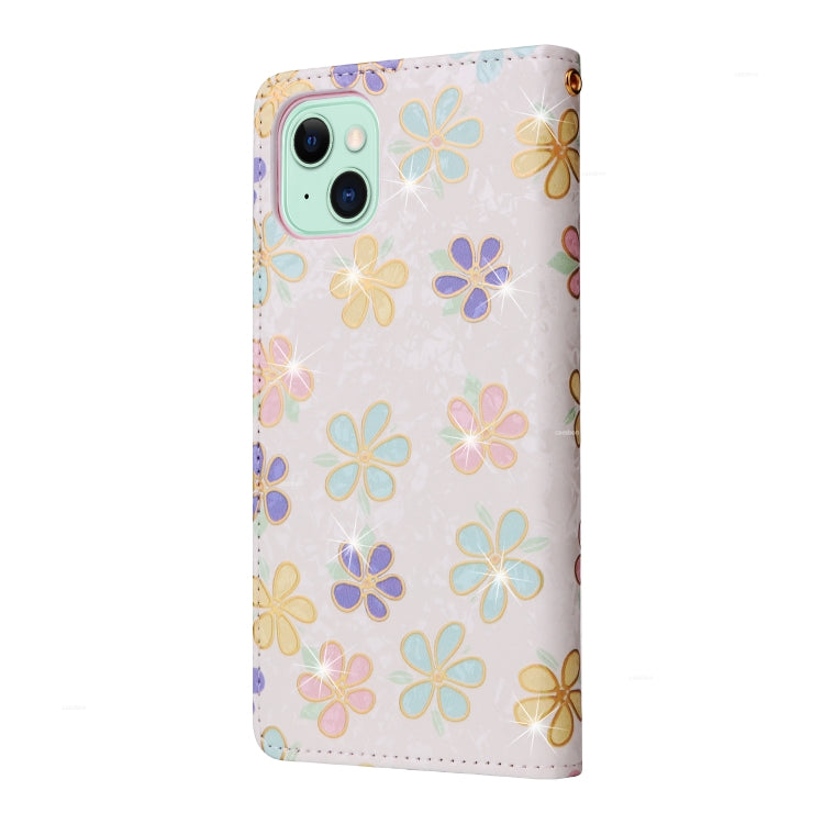 Para iPhone 15 Funda de Cuero Rfid con Pintura Bronceadora (Flor Floreciente) - MOVILSTORE