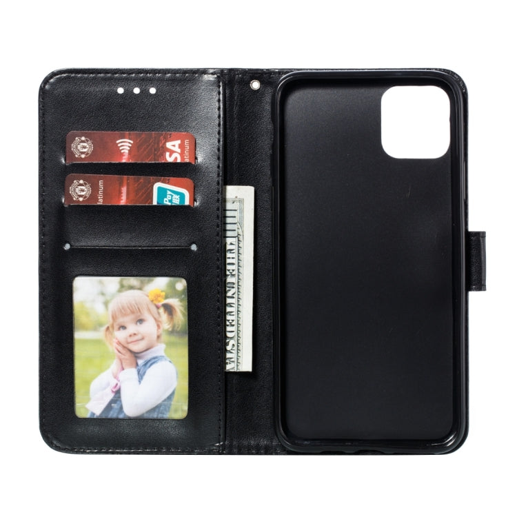 Para iPhone 15 Funda de Teléfono de Cuero con Tapa Horizontal con Patrón de Relieve de Mandala (Negro) - MOVILSTORE