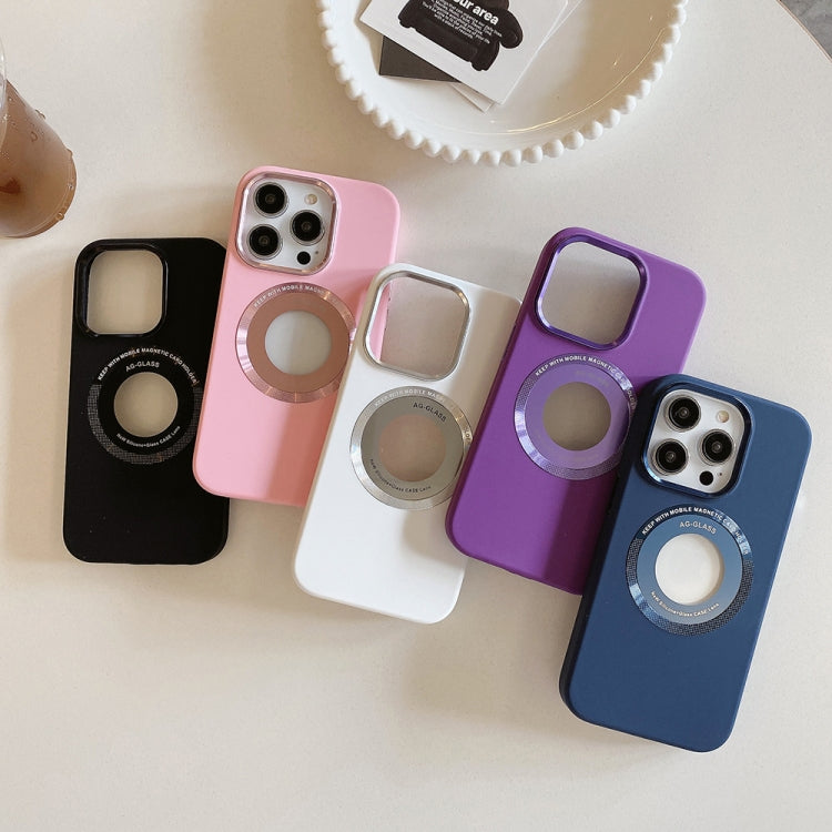 Para iPhone 15 Funda Magnética de Silicona con Marco de Metal (Blanco) - MOVILSTORE