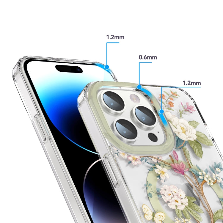 Para iPhone 15 Funda Magnética para Teléfono Magsafe de TPU (Bola de Hortensia Azul) - MOVILSTORE