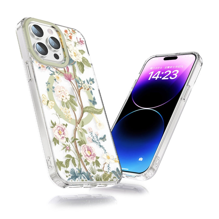 Para iPhone 15 Funda Magnética para Teléfono Magsafe de TPU (Bola de Hortensia Azul) - MOVILSTORE