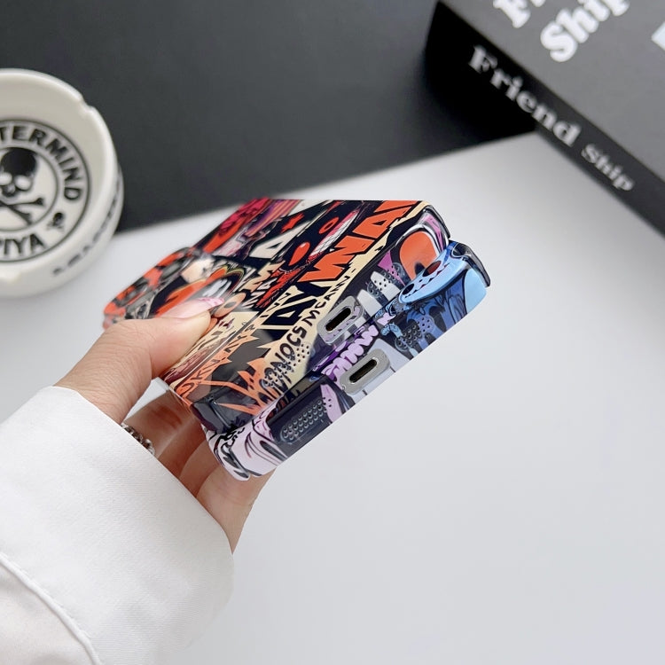Para iPhone 15 Funda para Teléfono con Orificio Preciso para PC con Patrón Pintado (Flor Abstracta) - MOVILSTORE