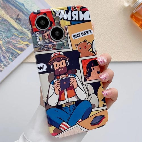 Para iPhone 15 Funda para Teléfono con Orificio Preciso para PC con Patrón Pintado (Vacationer) - MOVILSTORE