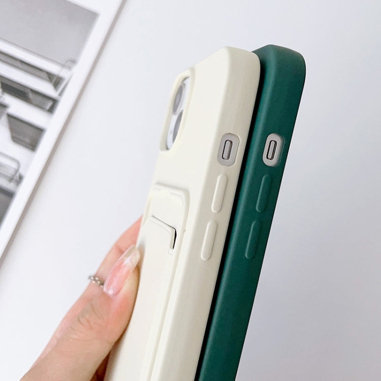 Para iPhone 15 Funda para Teléfono con TaRJetero de Silicona Elástica con Cordón Cruzado (Marrón) - MOVILSTORE