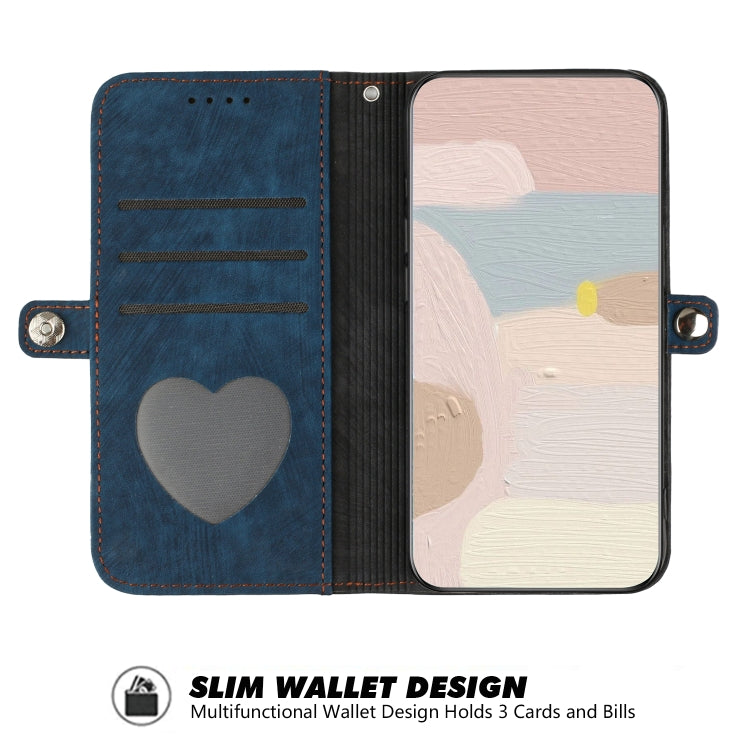 Para iPhone 15 Funda para Teléfono de Cuero con Correa de Mano con Doble Pliegue y Hebilla Lateral (Azul Real) - MOVILSTORE