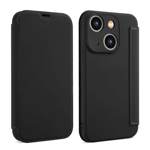 Para iPhone 15 Funda para Teléfono de Cuero con Sensación de Piel Líquida y Ranuras para Tarjetas (Negro) - MOVILSTORE