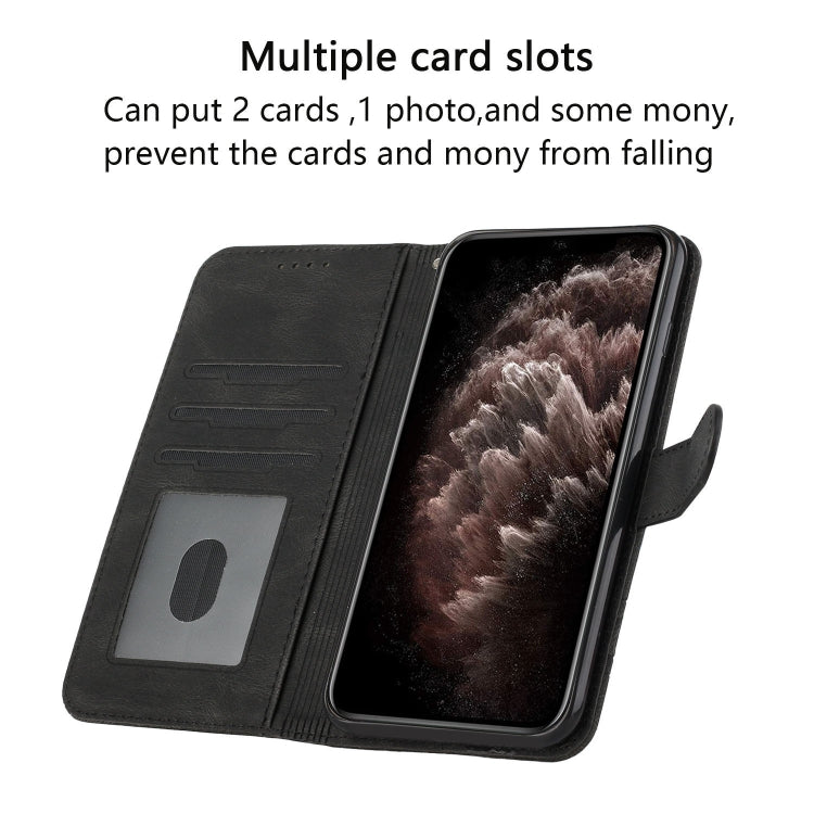 Para iPhone 15 Funda para Teléfono de Cuero con Tapa Cubic Skin Feel (Negro) - MOVILSTORE