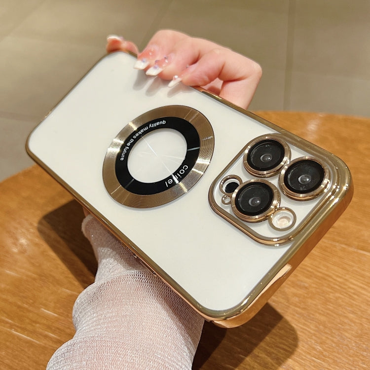 Para iPhone 15 Funda para Teléfono de TPU con Galvanoplastia Magsafe (Dorada) - MOVILSTORE