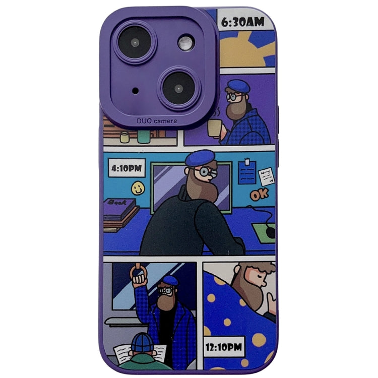 Para iPhone 15 Funda para Teléfono de TPU con Ojos de Ángel Líquido (Púrpura) - MOVILSTORE