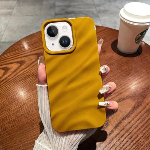 Para iPhone 15 Funda para Teléfono de TPU con Textura Ondulada de Color Sólido (Jengibre) - MOVILSTORE