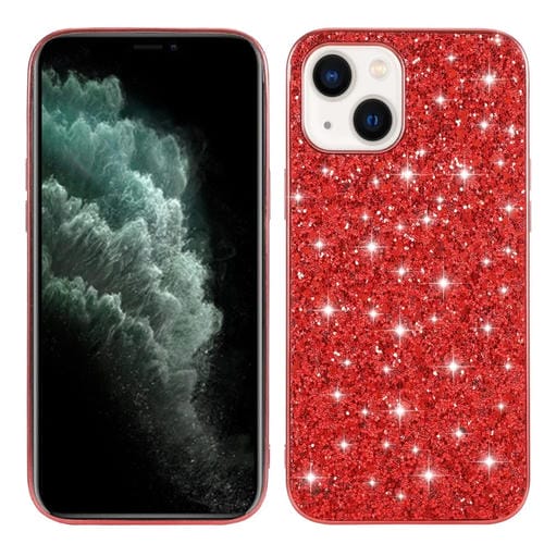 Para iPhone 15 Funda para Teléfono TPU con Purpurina En Polvo (Rojo) - MOVILSTORE