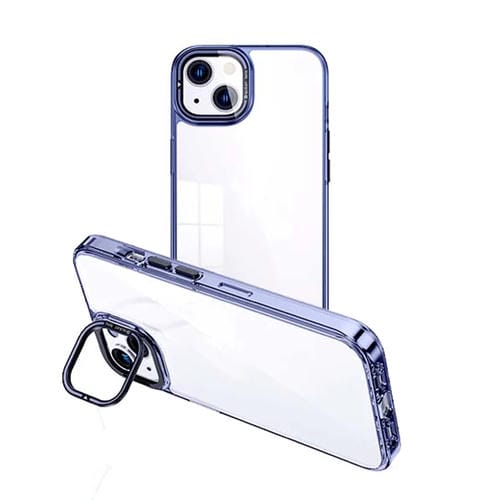 Para iPhone 15 Funda Transparente para Teléfono con Soporte para Cámara Invisible (Azul) - MOVILSTORE