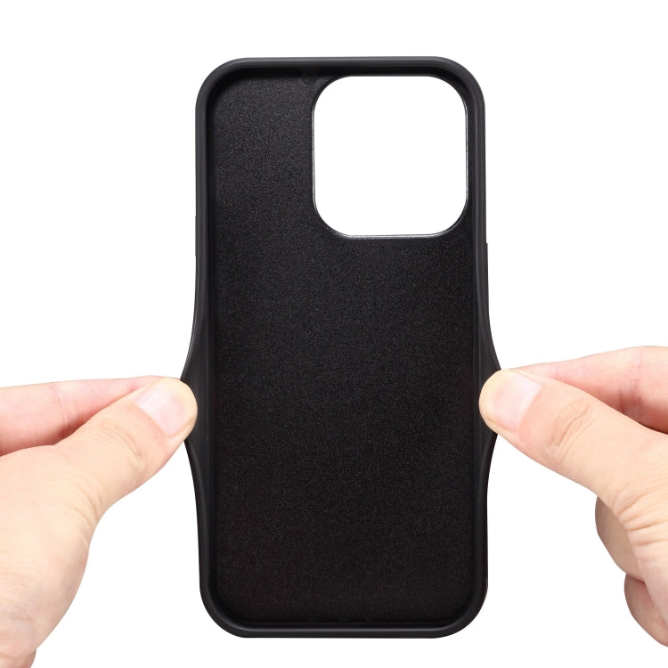 Para iPhone 15 Funda Trasera para Teléfono de Piel de Becerro de Imitación con Soporte (Negro) - MOVILSTORE