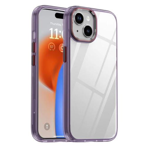 Para iPhone 15 Ipaky Mg Series Funda Transparente para Teléfono PC + TPU (Púrpura Transparente) - MOVILSTORE