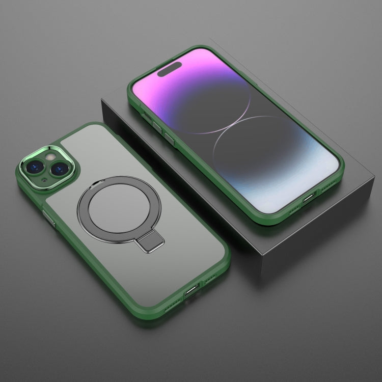Para iPhone 15 Magsafe Funda para Teléfono con Soporte Magnético de Metal (Verde) - MOVILSTORE