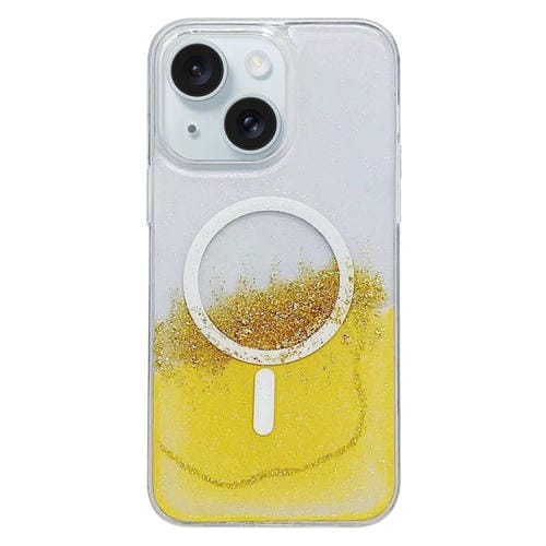 Para iPhone 15 Magsafe Gilding Hybrid Clear TPU Funda para Teléfono (Amarillo) - MOVILSTORE
