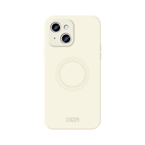 Para iPhone 15 Mofi Qin Series Magsafe Skin Feel Funda de Silicona para Teléfono con Todo Incluido (Beige) - MOVILSTORE