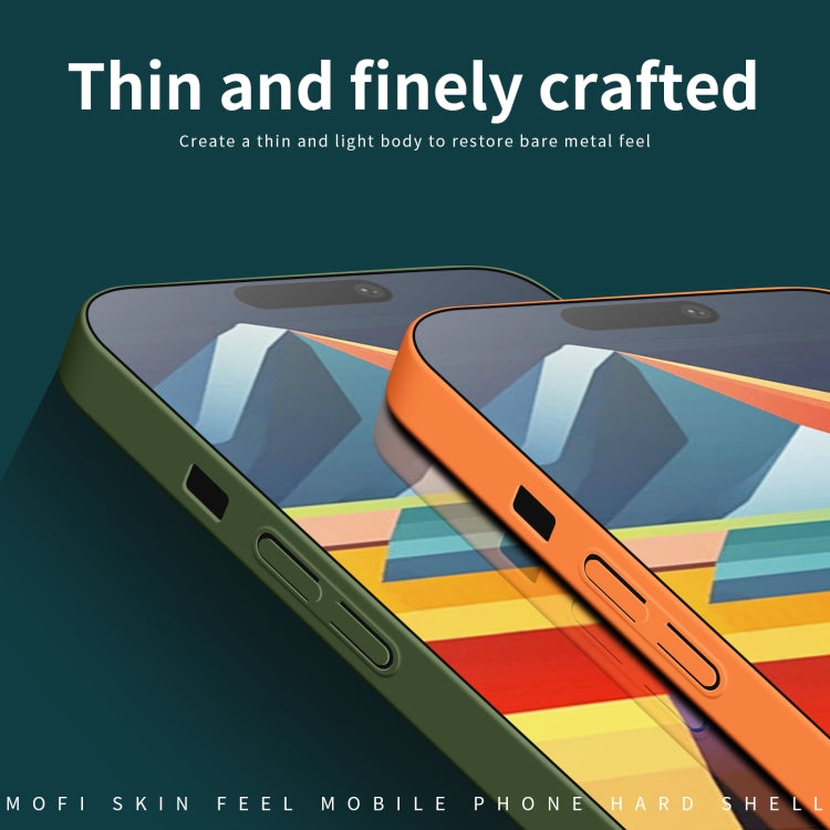 Para iPhone 15 Mofi Qin Series Magsafe Skin Feel Funda de Silicona para Teléfono con Todo Incluido (Naranja) - MOVILSTORE