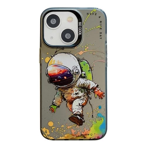 Para iPhone 15 Patrón de Animales Serie de Pintura al Óleo PC + Funda para Teléfono TPU (Astronauta) - MOVILSTORE