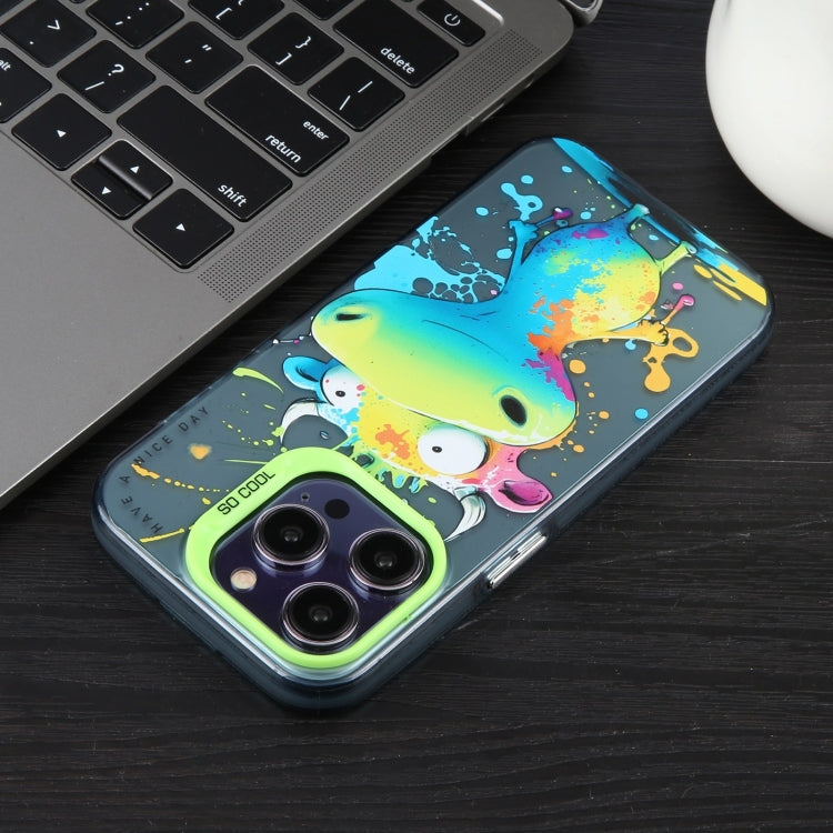 Para iPhone 15 Patrón de Animales Serie de Pintura al Óleo PC + Funda para Teléfono TPU (Conejo Gordo) - MOVILSTORE