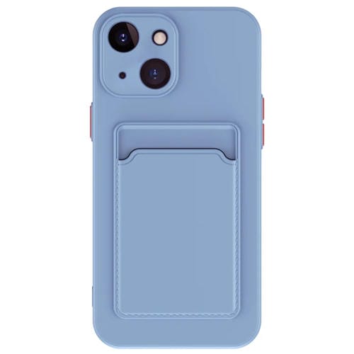 Para iPhone 15 Skin Feel Card Contraste Color Botón TPU Funda para Teléfono (Gris) - MOVILSTORE