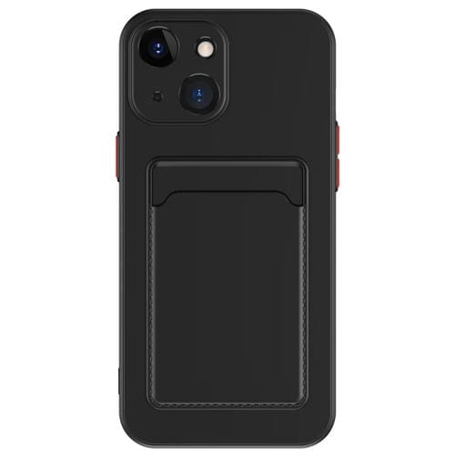 Para iPhone 15 Skin Feel Card Contraste Color Botón TPU Funda para Teléfono (Negro) - MOVILSTORE
